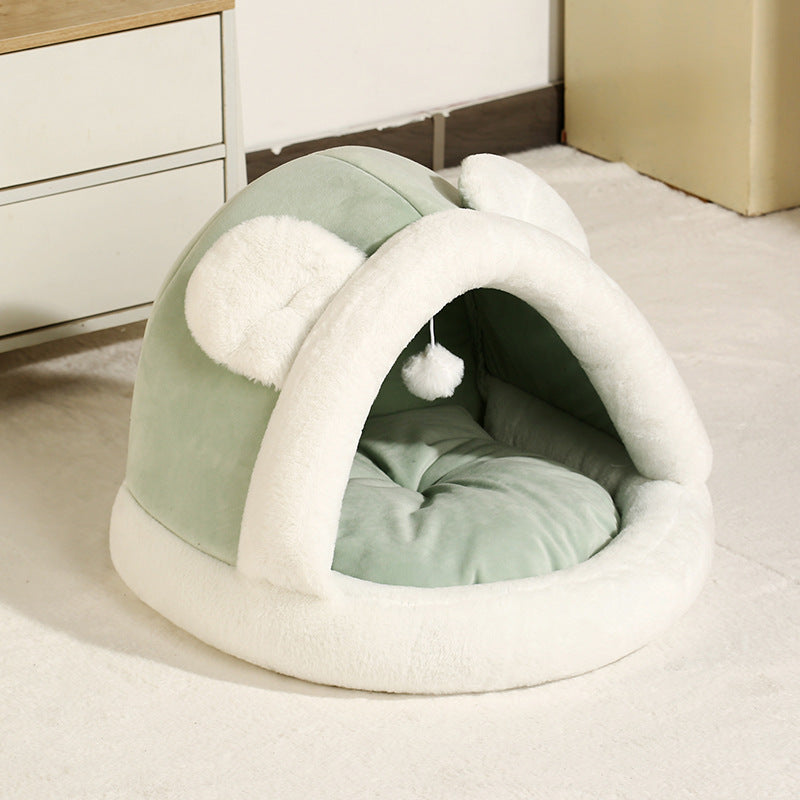 Cozy Self-Warming Cat Hut Sleeping Bed