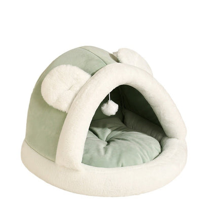 Cozy Self-Warming Cat Hut Sleeping Bed