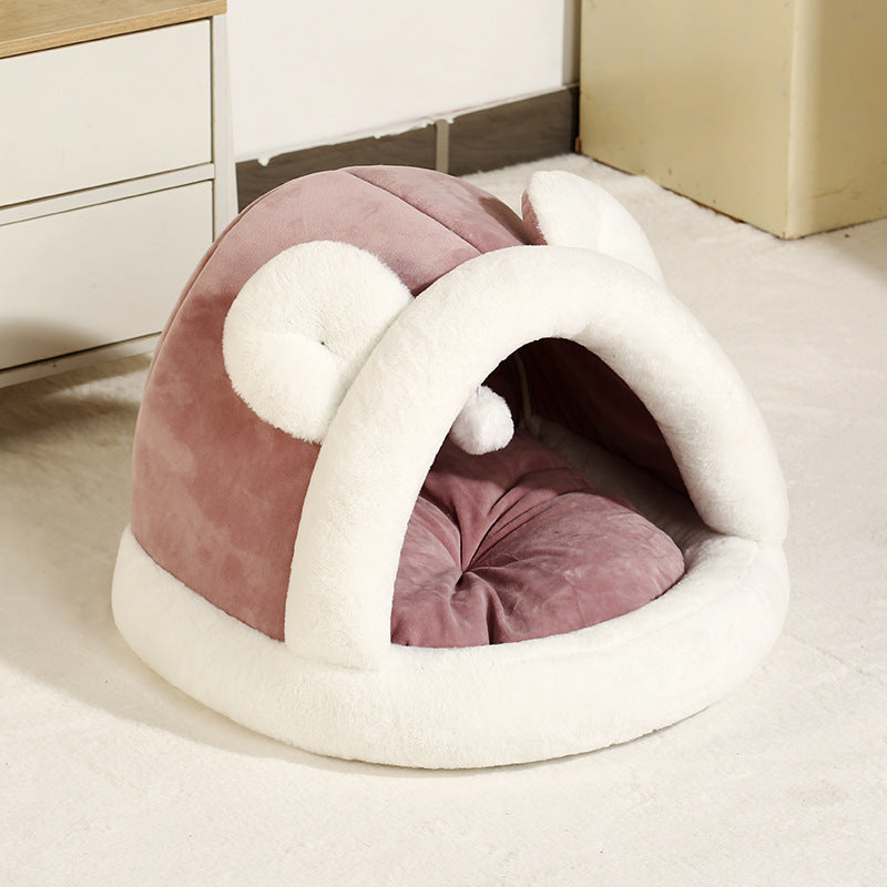 Cozy Self-Warming Cat Hut Sleeping Bed