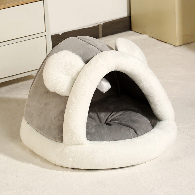 Cozy Self-Warming Cat Hut Sleeping Bed